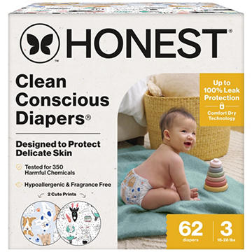 The Honest Company Clean Conscious Diapers Club Box - Size 3, 2 Print Pack
