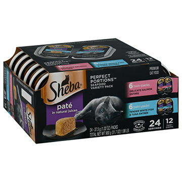 Sheba Perfect Portions Wet Cat Food Pate - Delicate Salmon and Tender Whitefish & Tuna Entrees