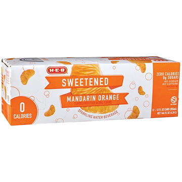 H-E-B Sweetened Mandarin Orange Sparkling Water 12 pk Cans