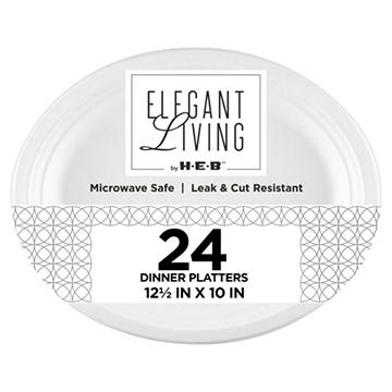 Elegant Living by H-E-B Oval Paper Platters
