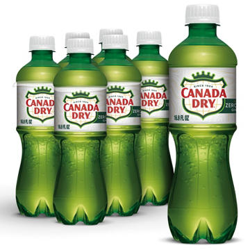 Canada Dry Zero Sugar Ginger Ale Soda 6 pk Bottles