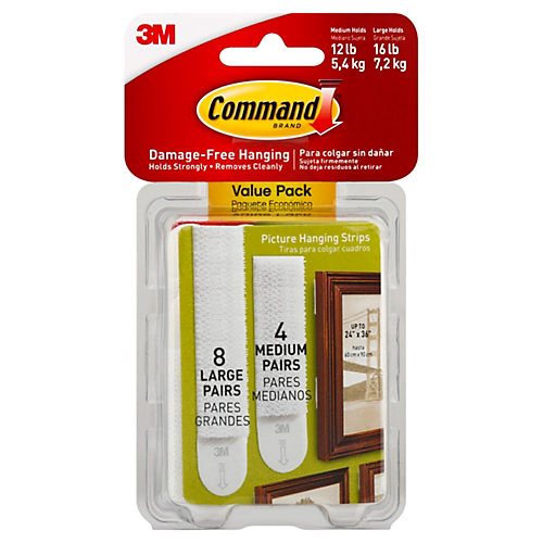 3M COMMAND Strips Large, Medium, Small For Damage Free Picture