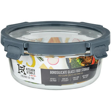 Kitchen & Table by H-E-B Borosilicate Glass Round Food Storage Container