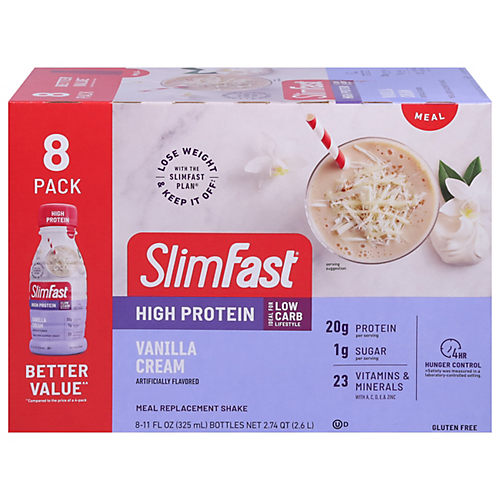 SlimFast High Protein Meal Replacement Shakes - Strawberries & Cream, 11 oz  - Shop Diet & Fitness at H-E-B