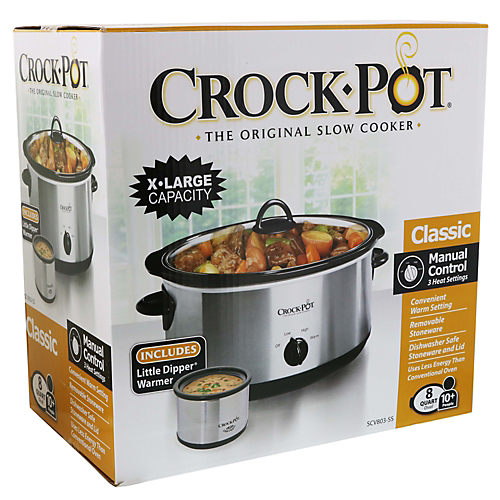 Crock-Pot 8-Quart Manual Slow Cooker with Little Dipper Food Warmer - Sam's  Club