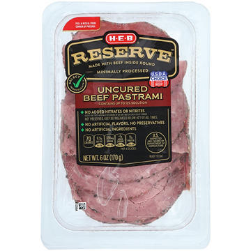 H-E-B Reserve Uncured Angus Beef Pastrami Lunch Meat