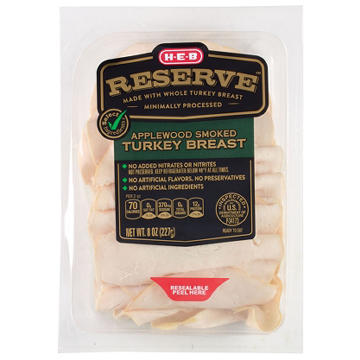 H-E-B Reserve Applewood-Smoked Turkey Breast Lunch Meat