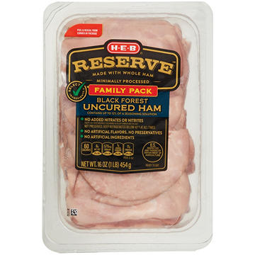 H-E-B Reserve Black Forest Uncured Ham Lunch Meat - Family Pack