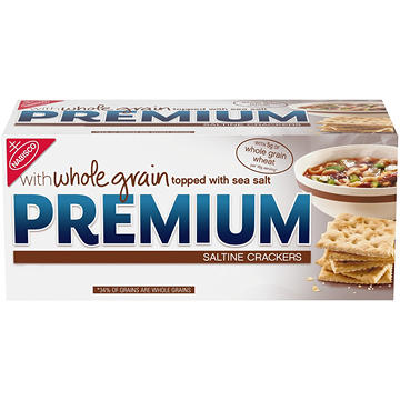 Premium Saltine Crackers with Whole Grain Wheat