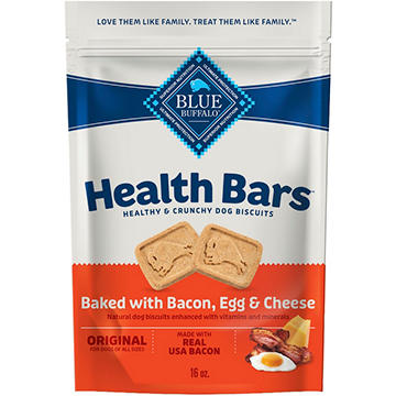 Blue Buffalo Health Bars Crunchy Dog Biscuits - Bacon Egg & Cheese