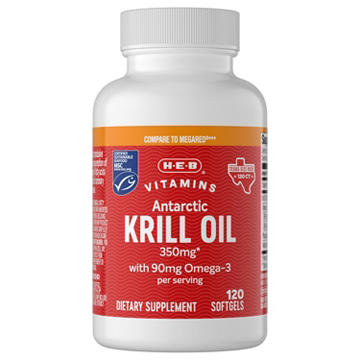 H-E-B Vitamins Antarctic Krill Oil 350 mg Softgels – Texas-Size Pack