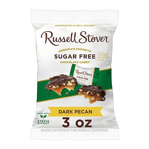 Russell Stover Chocolate Candy, Sugar Free, Peanuts, Caramel & Nougat - 3 oz