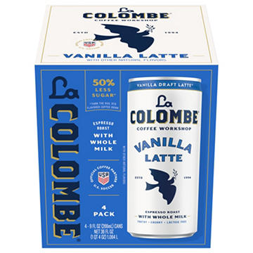 La Colombe Vanilla Draft Latte Cold Brew with Milk 4 pk Cans