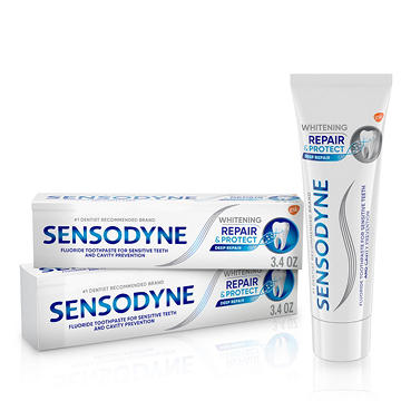 Sensodyne Repair and Protect Whitening Toothpaste, Toothpaste for Sensitive Teeth and Cavity Prevention