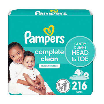 Pampers Complete Clean Baby Wipes - Fragrance Free, 3 pk