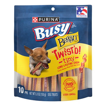Busy Purina with Beggin’ Twist’d Tiny Adult Dog Chew Bone Treats