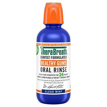 TheraBreath Clean Mint Healthy Gums Oral Rinse