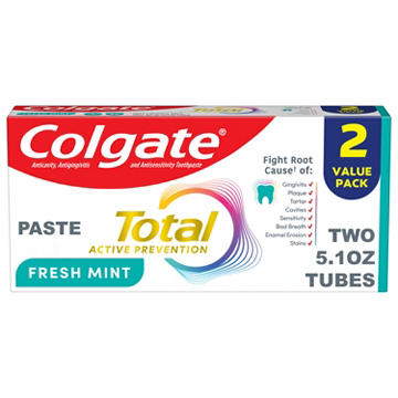Colgate Total Gel Toothpaste - Fresh Mint Stripe, 2 Pk