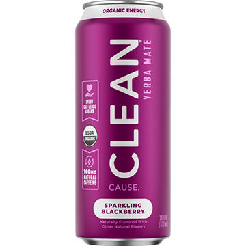CLEAN Cause Blackberry Organic Sparkling Yerba Mate