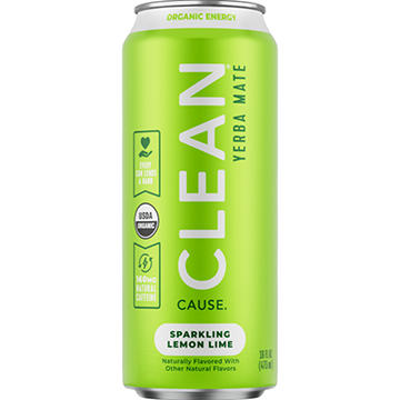 CLEAN Cause Lemon Lime Organic Sparkling Yerba Mate