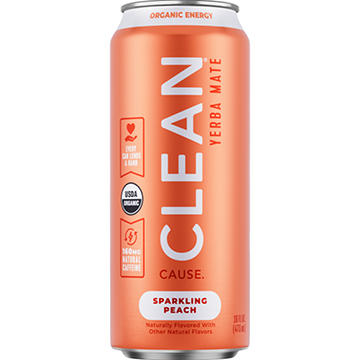CLEAN Cause Peach Organic Sparkling Yerba Mate