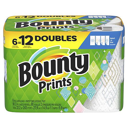 Bounty Select-A-Size Paper Towels – 4 Double Size Rolls