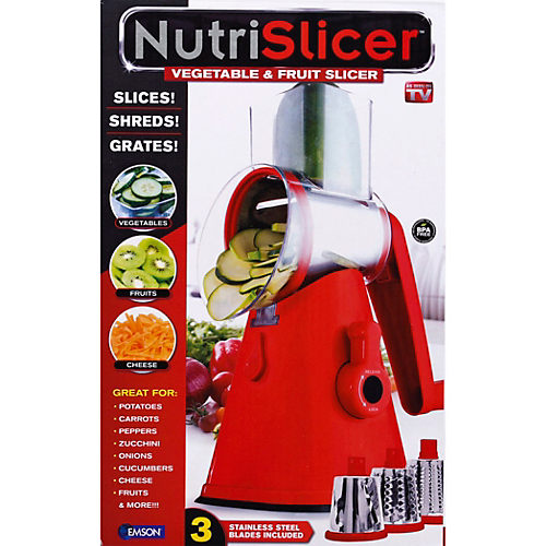 AS SEEN ON TV NUTRI SLICER VEGETABLE & FRUIT SLICER EMSON NEW RED