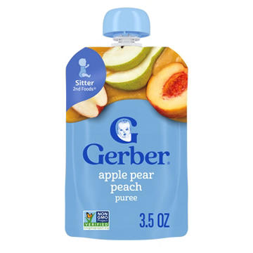 Gerber Toddler Food Puree Pouch - Apple Pear & Peach
