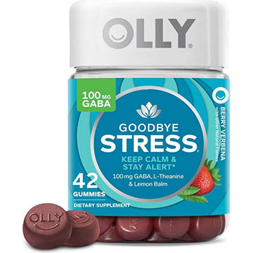 OLLY Goodbye Stress 100 mg GABA, L-Theanine, Lemon Balm Gummies - Berry