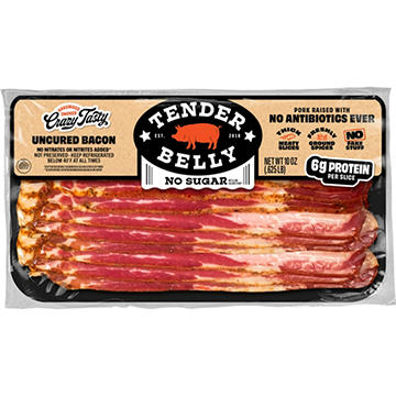 Tender Belly Crazy Tasty Sliced Uncured Bacon - No Sugar