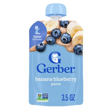 Gerber Stage 2 Baby Food Pouch - Banana Blueberry Puree