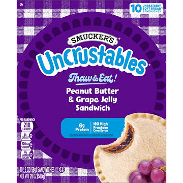 Smucker's Uncrustables Frozen Sandwiches - Peanut Butter & Grape Jelly