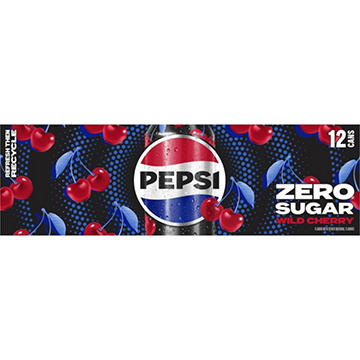Pepsi Wild Cherry Zero Sugar Cola 12 pk Cans