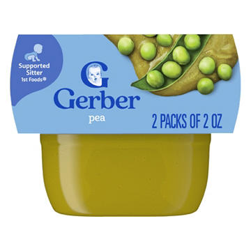 Gerber Stage 1 Baby Food - Peas, 2 oz Tubs