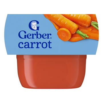 Gerber Stage 1 Baby Food - Carrot, 2 oz Tubs