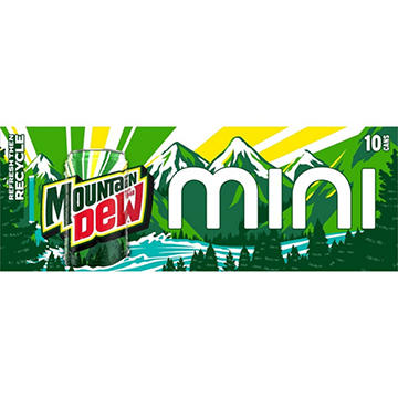 Mountain Dew Soda Mini 10 pk Cans