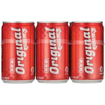 H-E-B Original Cola 6 pk Mini Cans