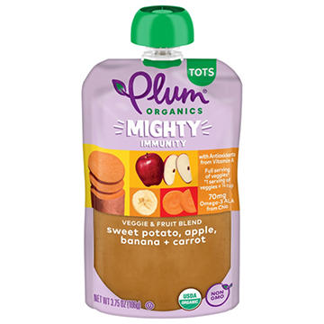 Plum Organics Mighty Veggie Pouch - Sweet Potato Apple Banana & Carrot