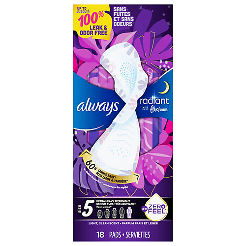 Always Radiant Extra Heavy Flow Pads with Wings - Size 3 - Shop Pads &  Liners at H-E-B