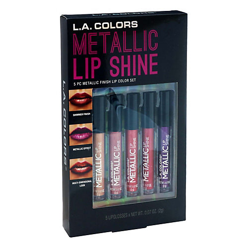 LA COLORS 5pc Metallic Lip Gloss Shine Lip Color Set
