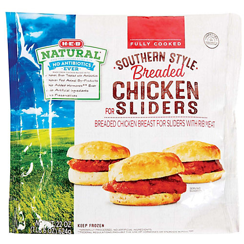 H-E-B Natural Fully Cooked Frozen Southern Style Breaded Chicken Breast  Fillets - Shop Chicken at H-E-B