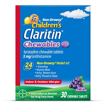 Claritin Children's 24 Hr Non-Drowsy Antihistamine Allergy Chewables - Grape