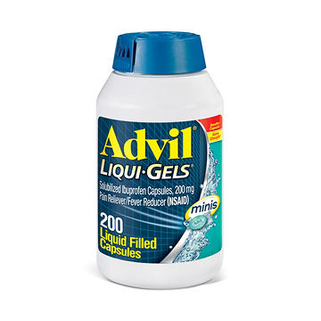 Advil Liqui-Gels minis Pain Reliever and Fever Reducer, Ibuprofen 200mg for Pain Relief