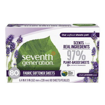 Seventh Generation Fabric Softener Dryer Sheets - Lavender