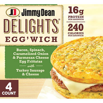 Jimmy Dean Delights Bacon, Spinach & Onion Egg'wich Breakfast Sandwiches