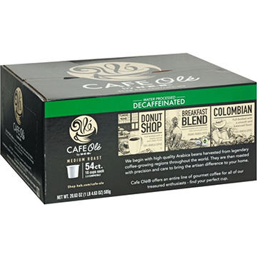 CAFE Olé by H-E-B Decaf Donut Shop, Breakfast Blend & Colombian Coffee Single Serve Cups Variety Pack