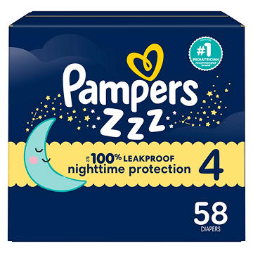 Pampers ZZZ Overnight Baby Diapers - Size 4 (22-37 lbs)