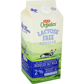 H-E-B Organics Lactose Free 2% Reduced Fat Milk