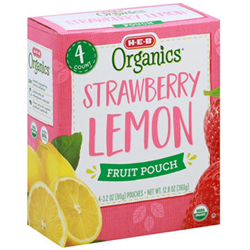 H-E-B Organics Strawberry Lemon Fruit Pouches