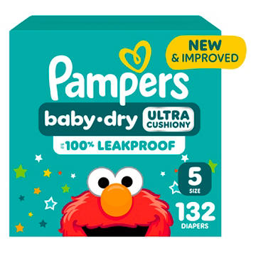 Pampers Baby Dry Ultra Cushiony Diapers - Size 5 (20-37 lbs)